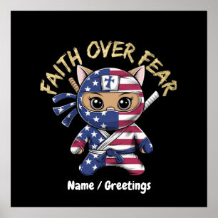 Glaube über Angst Inspiration Christlich angepasst Poster