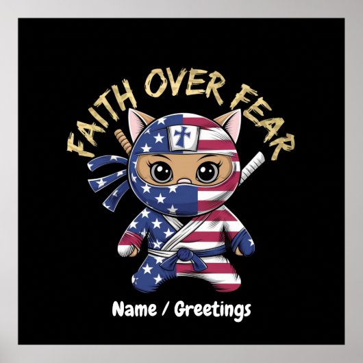 Glaube über Angst Inspiration Christlich angepasst Poster (Vorne)