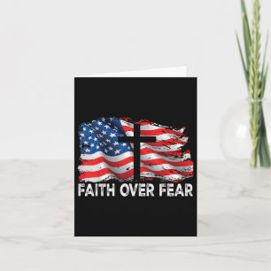 Glaube über Angst Jesus Christlich Cross uns Flag  Karte