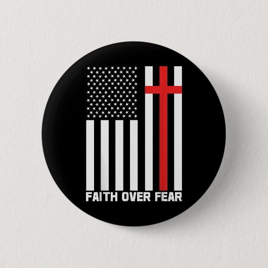 Glaube Über Angst Jesus Christliches Kreuz Gott Gl Button (Vorderseite)