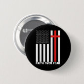 Glaube Über Angst Jesus Christliches Kreuz Gott Gl Button (Vorne & Hinten)