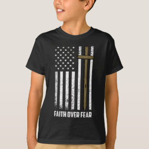 Glaube Über Angst Jesus Christliches Kreuz Gott Gl T-Shirt
