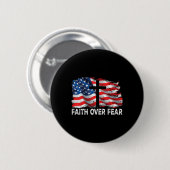 Glaube über Angst Jesus Christliches Kreuz Uns Fla Button (Vorne & Hinten)