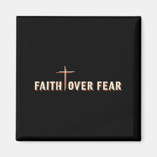 Glaube über Angst Jesus Kreuz Christliches Grafikd Magnet