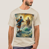 Glaube über Angst - Jesus läuft auf dem Wasser T - T-Shirt (Vorderseite)