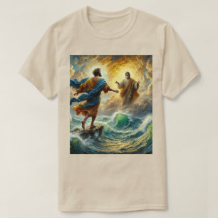 Glaube über Angst - Jesus läuft auf dem Wasser T - T-Shirt
