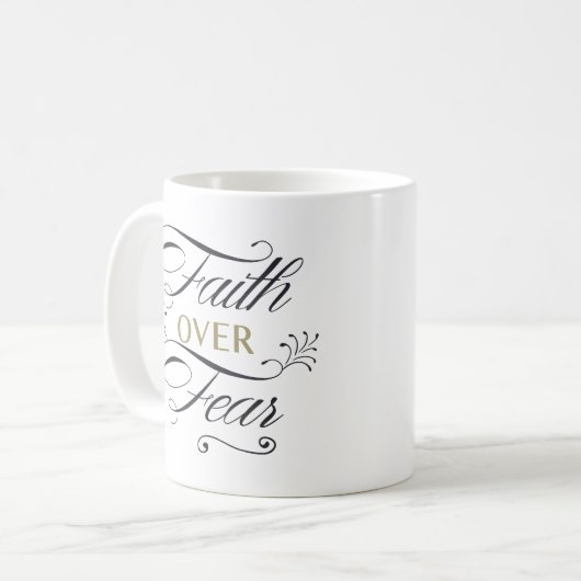 Glaube über Angst Kaffeetasse (Vorderseite Links)