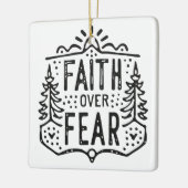 Glaube über Angst Keramikornament (Links)