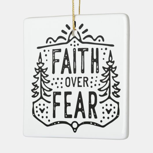 Glaube über Angst Keramikornament (Links)