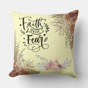 Glaube über Angst Lemon Chiffon Floral Pillow Kissen