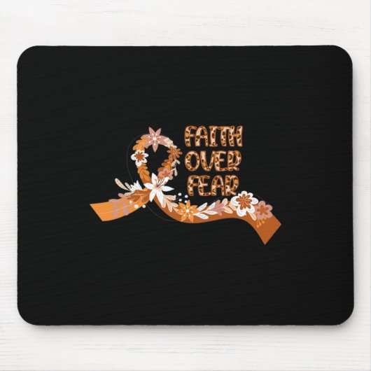 Glaube über Angst Leopard Leukämie-Bewusstseins-Kr Mousepad (Vorne)