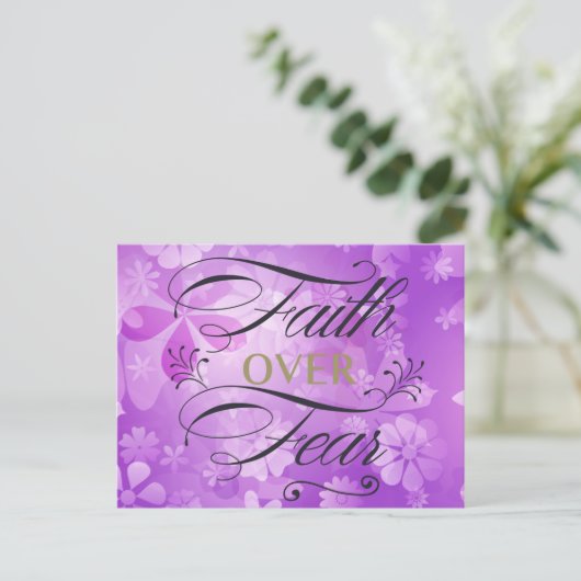 Glaube über Angst, lila Karte (Stehend Vorderseite)