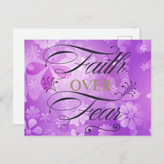 Glaube über Angst, lila Karte (Vorne/Hinten)