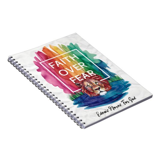 Glaube über Angst Löwe - Christliches Journal Notizblock (Rechte Seite)