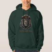 Glaube Über Angst Löwe Hoodie (Vorderseite)