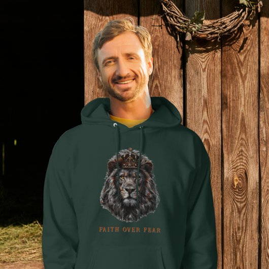 Glaube Über Angst Löwe Hoodie