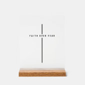 Glaube über Angst Minimalistisches zeitgenössische Acrylschild (Vorderseite)