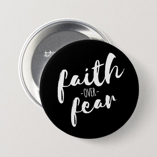 Glaube über Angst Moderne Christlich Button (Vorne & Hinten)