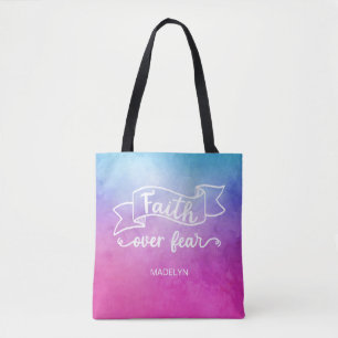 Glaube über Angst Moderne Wasserfarbe Inspiration Tasche