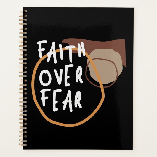 Glaube über Angst - mutiges Christliches Zitat Planer (Vorderseite)