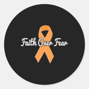 Glaube über Angst - Nierenkrebs Orange Ribbon Runder Aufkleber