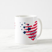 Glaube über Angst Patriotisches Herz Kaffeetasse (VorderseiteRechts)