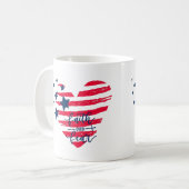 Glaube über Angst Patriotisches Herz Kaffeetasse (Vorderseite Links)