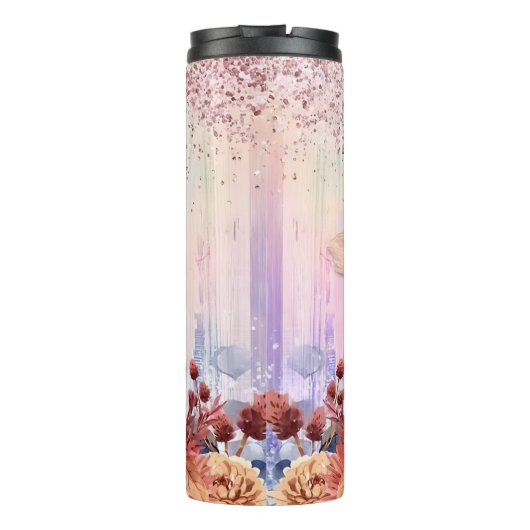 Glaube über Angst Pfeil Thermosbecher (Rückseite)