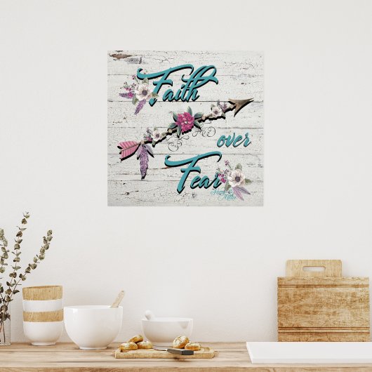 Glaube über Angst Poster (Küche)