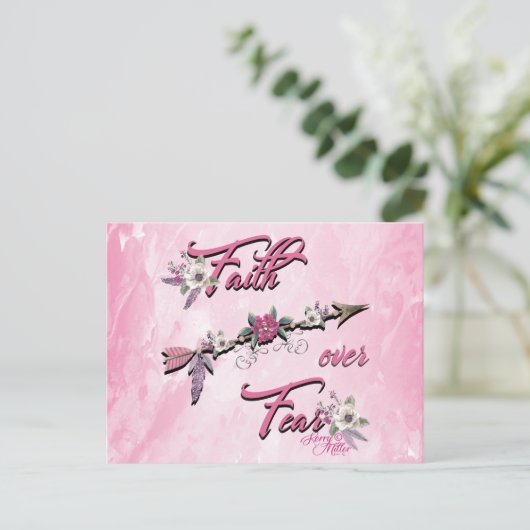 Glaube über Angst Postkarte (Stehend Vorderseite)