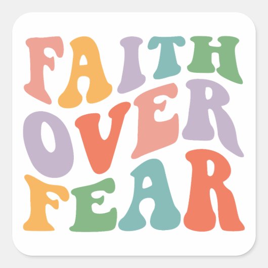 Glaube über Angst Quadratischer Aufkleber (Vorderseite)