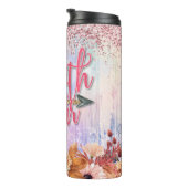 Glaube über Angst, rosa Glitzer Thermosbecher (Nach rechts gedreht)