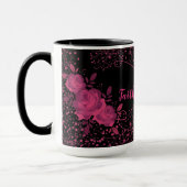 Glaube über Angst, rosa Rosen Tasse (Links)