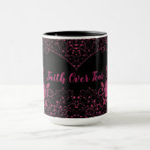 Glaube über Angst, rosa Rosen Tasse (Zentrum)