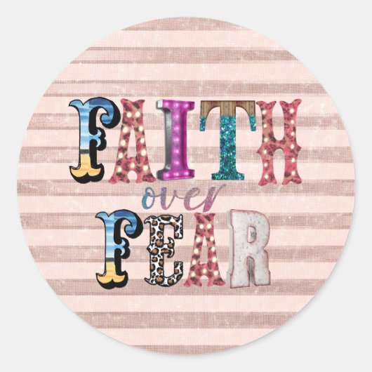 Glaube über Angst Runder Aufkleber (Vorderseite)