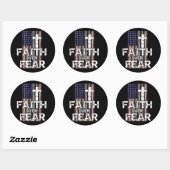 Glaube über Angst Runder Aufkleber (Blatt)