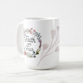 Glaube über Angst Schöne Blüte Kaffeetasse (Vorderseite Links)