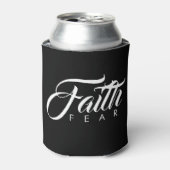 Glaube über Angst schwarz Dosenkühler (Kanne Vorderseite)