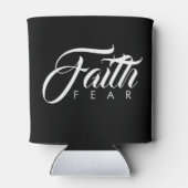 Glaube über Angst schwarz Dosenkühler (Rückseite)