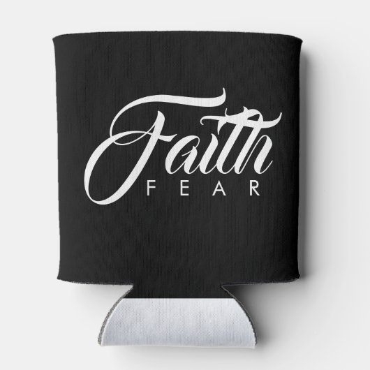 Glaube über Angst schwarz Dosenkühler (Rückseite)