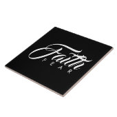 Glaube über Angst schwarz Fliese (Seite)