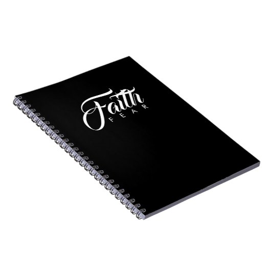 Glaube über Angst schwarz Notizblock (Rechte Seite)