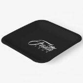 Glaube über Angst schwarz Pappteller (Gewinkelt)