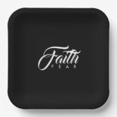 Glaube über Angst schwarz Pappteller (Vorderseite)