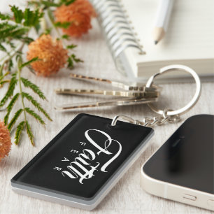 Glaube über Angst schwarz Schlüsselanhänger