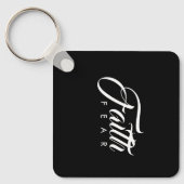 Glaube über Angst schwarz Schlüsselanhänger (Vorderseite)