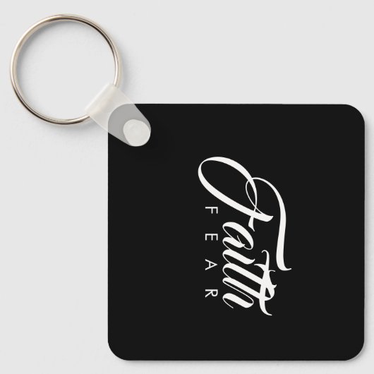 Glaube über Angst schwarz Schlüsselanhänger (Vorderseite)