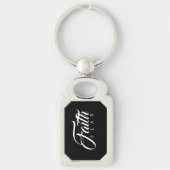 Glaube über Angst schwarz Schlüsselanhänger (Vorderseite)