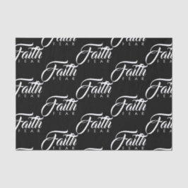 Glaube über Angst schwarz Seidenpapier