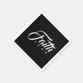 Glaube über Angst schwarz Serviette (Ecke)